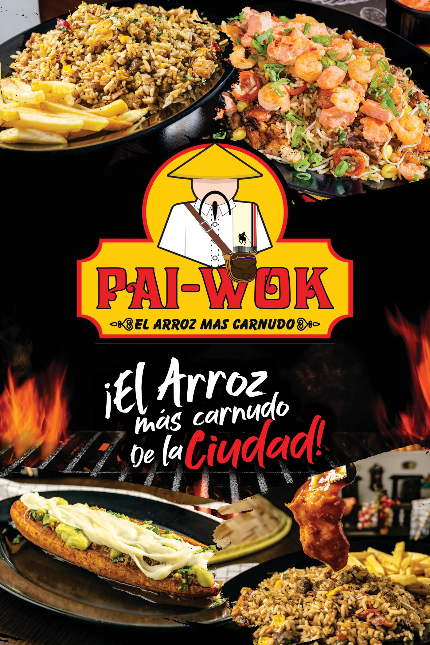 Portada del menú Pai-Wok: el arroz más carnudo de la ciudad